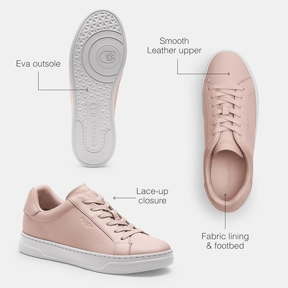 Coach Leather Women's High Line Blush Sneakers Size 6.5 New In Box! - Picture 2 of 5